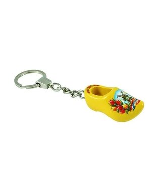 Yellow Single Wooden Shoe Keychain