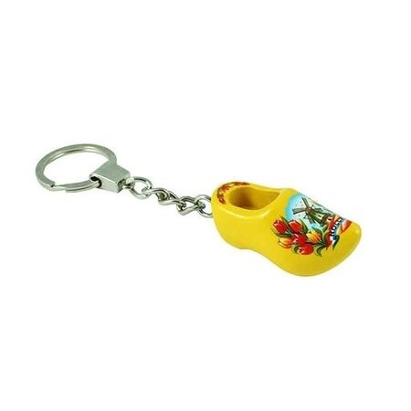 Yellow Single Wooden Shoe Keychain