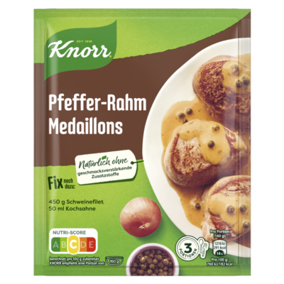 Knorr Pfeffer-Rahm Medaillons (Pepper Cream Medallions)