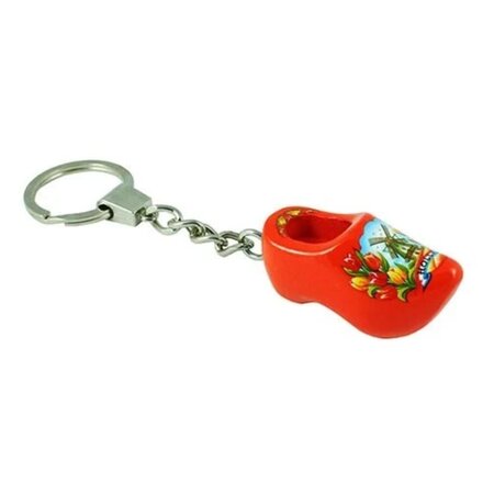 Orange Single Wooden Shoe Keychain