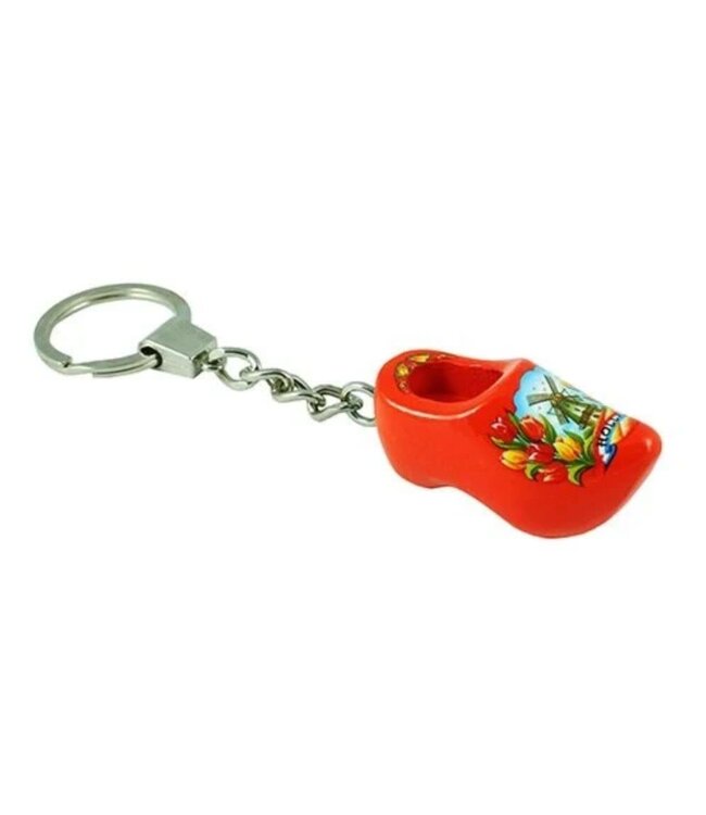Orange Single Wooden Shoe Keychain