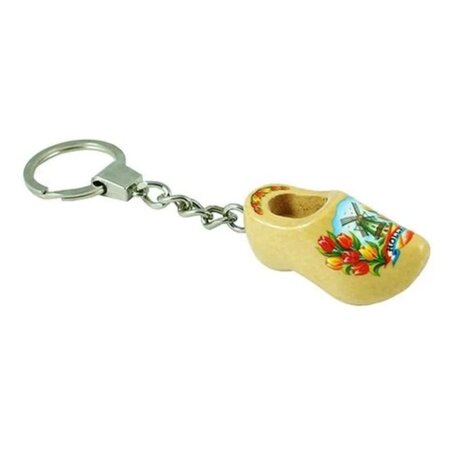 Varnished Single Wooden Shoe Keychain