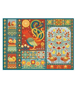 Scandi Chicken Quilt Puzzle 1000pc (LB)
