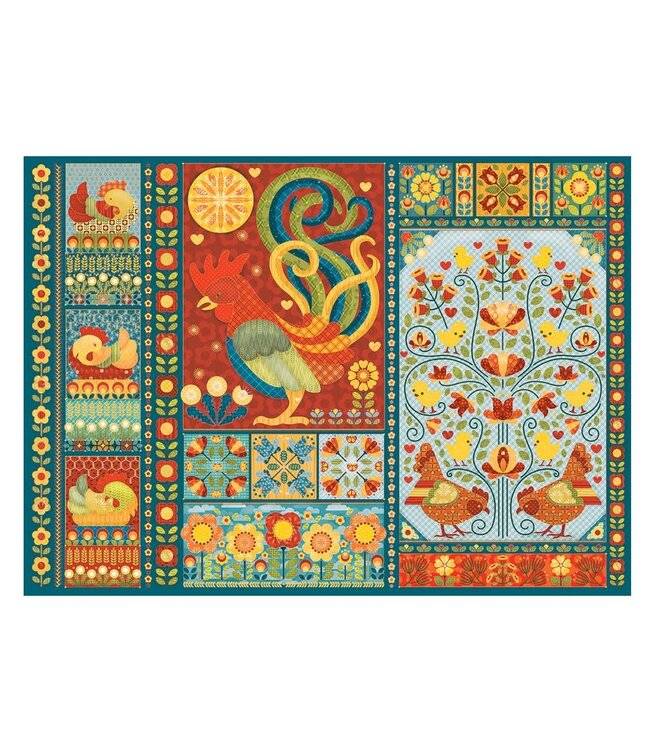 Scandi Chicken Quilt Puzzle 1000pc (LB)