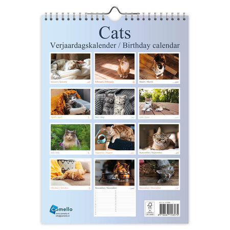 Cats Perpetual Birthday Calendar