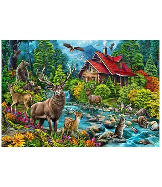 Red-Roof Cabin 2000 Piece Puzzle