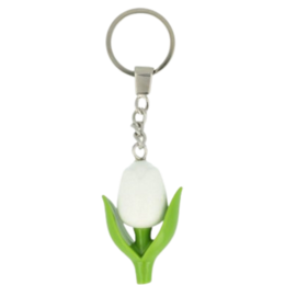 White Mini Tulip Keychain