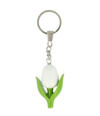 White Mini Tulip Keychain