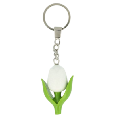 White Mini Tulip Keychain