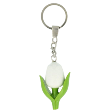White Mini Tulip Keychain