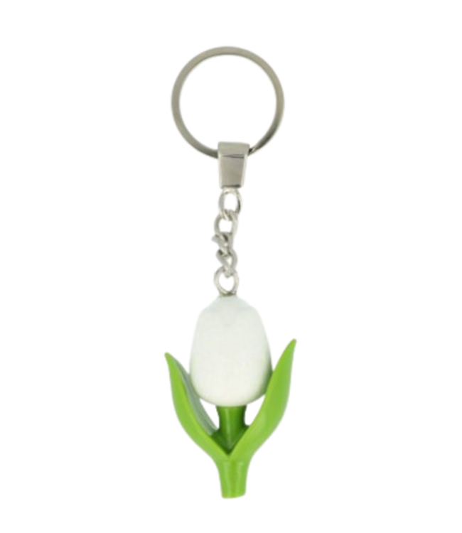 White Mini Tulip Keychain