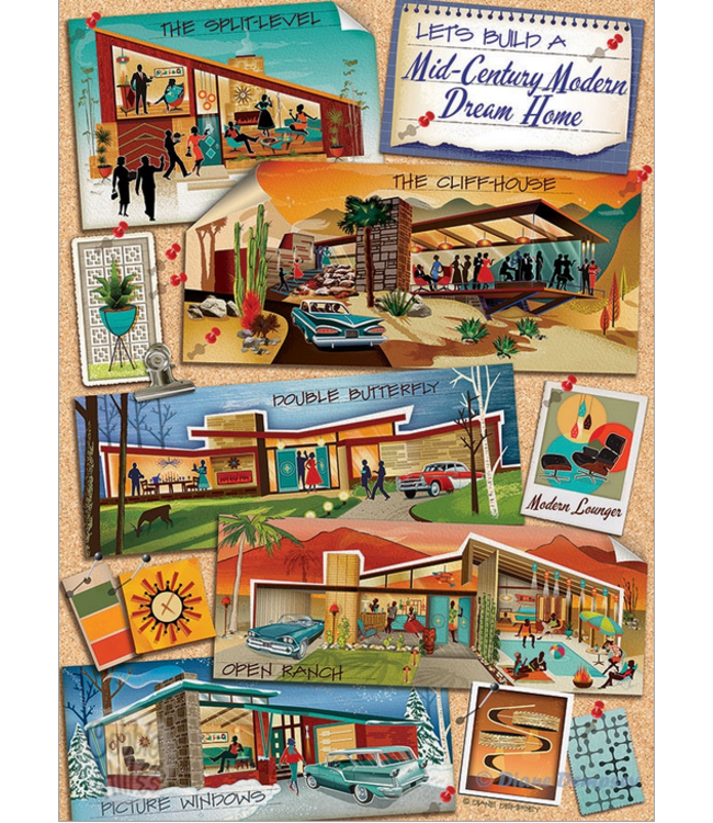 Mid- Century Modern Dream Home Puzzle 1000pc