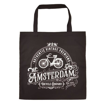 Amsterdam Bicycle Company Black Shopping Bag (Cotton)