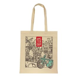 Amsterdam Green Bike Shopping Bag (Cotton)