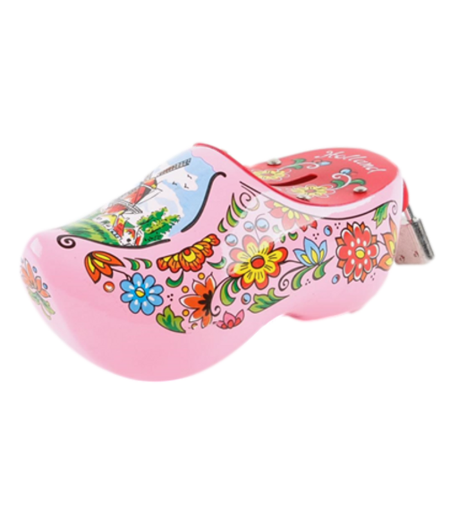 Pink Wooden Shoe Money Bank