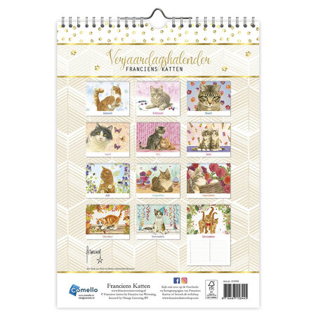 Franciens Katten Perpetual Birthday Calendar