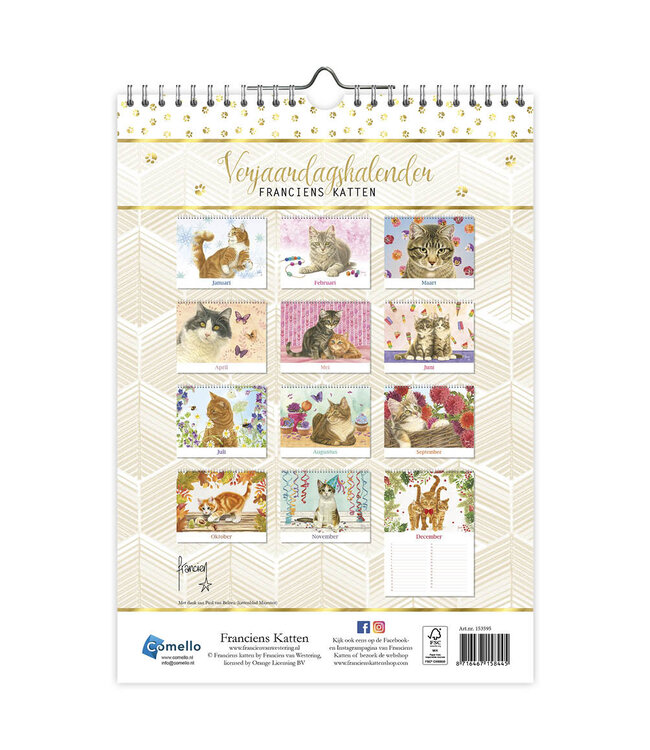 Franciens Katten Perpetual Birthday Calendar