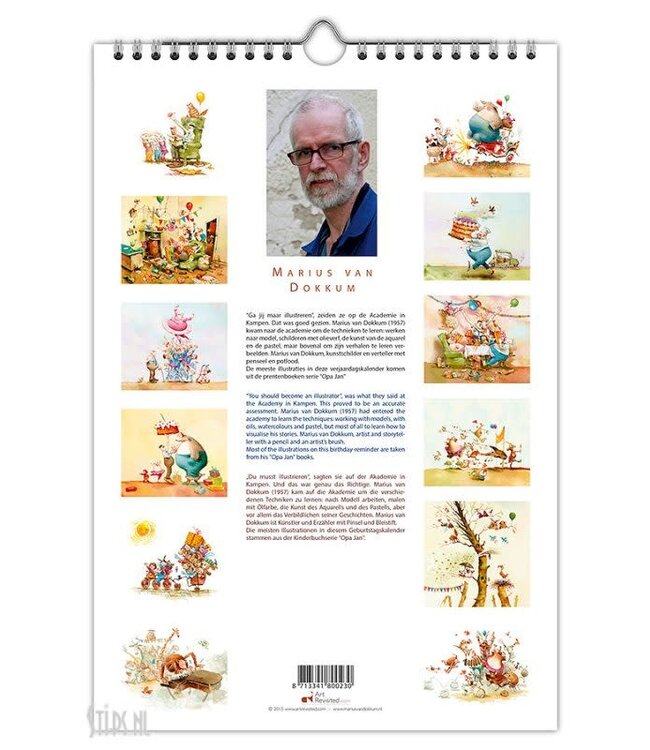 Opa Jan Marius van Dokkum  Perpetual Birthday Calendar
