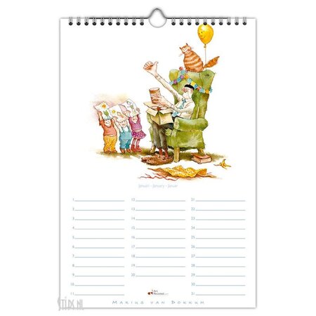Opa Jan Marius van Dokkum  Perpetual Birthday Calendar