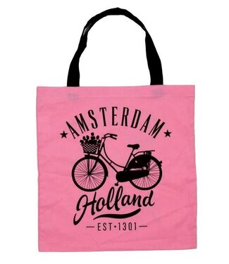 Amsterdam Holland 1301 Pink Shopping Bag (Cotton)