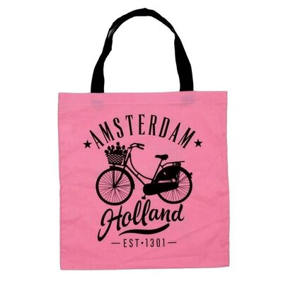 Amsterdam Holland 1301 Pink Shopping Bag (Cotton)