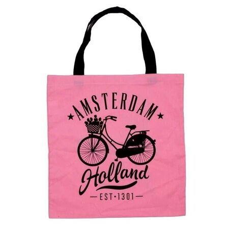 Amsterdam Holland 1301 Pink Shopping Bag (Cotton)