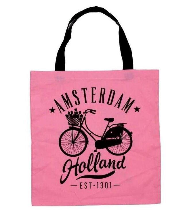 Amsterdam Holland 1301 Pink Shopping Bag (Cotton)