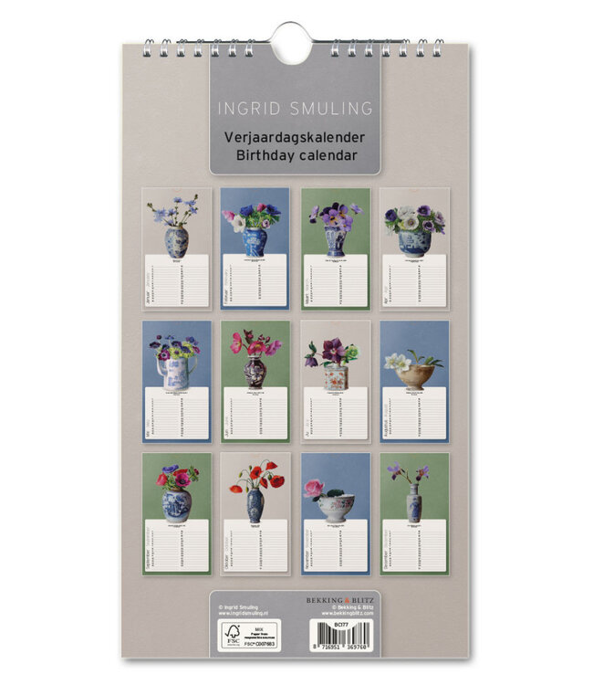 Ingrid Smuling  Perpetual Birthday Calendar