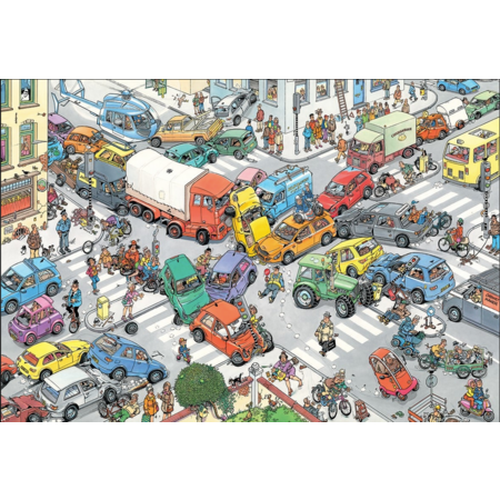 Traffic Chaos & By Air, Land & Sea Puzzle (2x1000pc) Puzzle