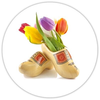 Wooden Shoes w/Tulips Sticker 2"x2"