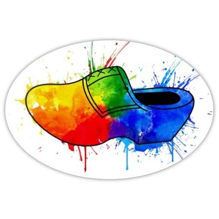 Wooden Shoe Sticker 2."x3"