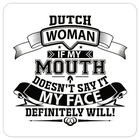 Dutch Woman  Mouth Sticker 2"x2"
