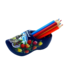 Blue Wooden Shoe with Pencils and Sharpener