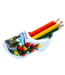 White Wooden Shoe with Pencils and Sharpener