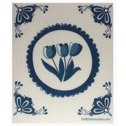 Delft Blue Tulips Swedish Cloth