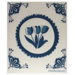 Delft Blue Tulips Swedish Cloth