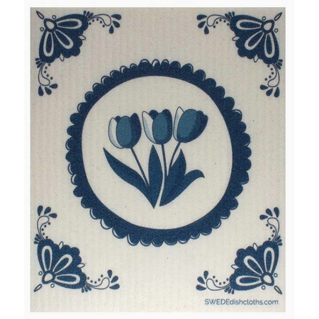 Delft Blue Tulips Swedish Cloth