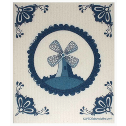 Delft Blue Windmill Swedish Cloth