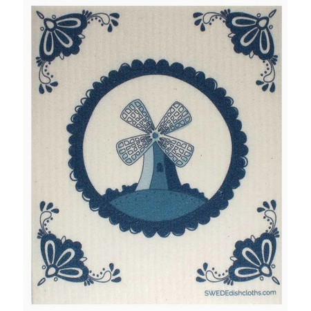 Delft Blue Windmill Swedish Cloth
