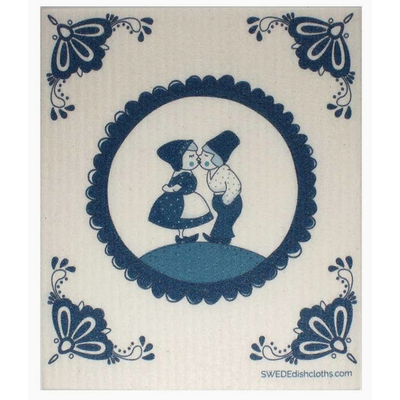 Delft Blue Kissing Couple Swedish Cloth
