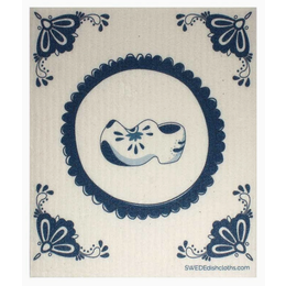 Delft Blue Wooden Shoe Swedish Cloth