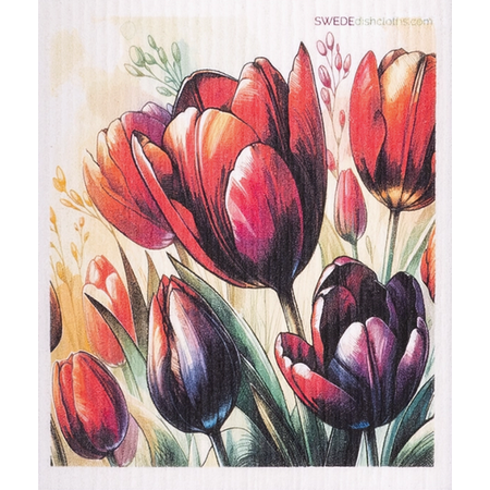 Colourful Tulips Swedish Cloth