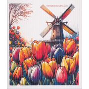 Tulips and Windmill Swedish Cloth