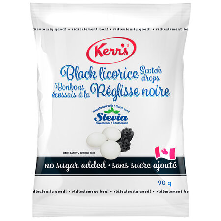 Kerr's Black Licorice Drops with Stevia 90g