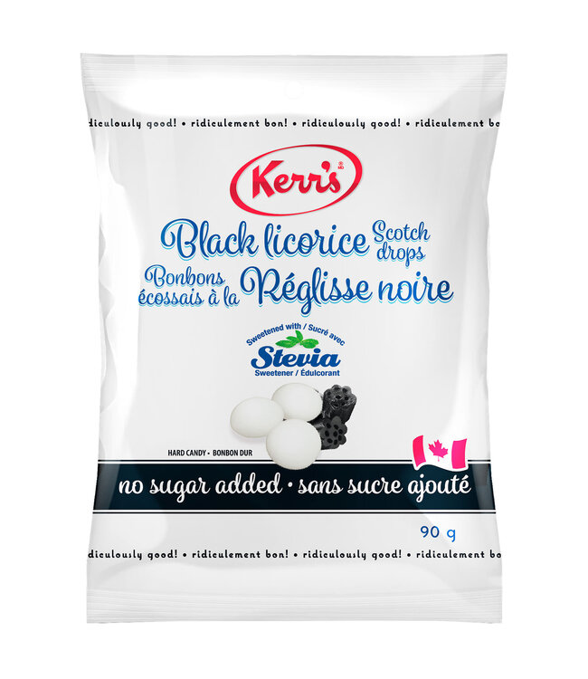 Kerr's Black Licorice Drops with Stevia 90g