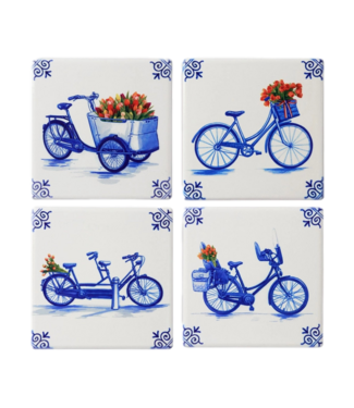 Heinen Delft Blue Bike Coasters (4pc)