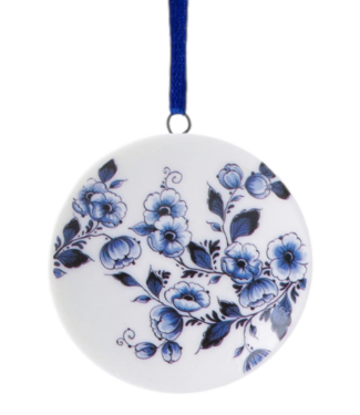 Mini Plate with Flowers Christmas Ornament 5.5cm