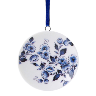 Mini Plate with Flowers Christmas Ornament 5.5cm