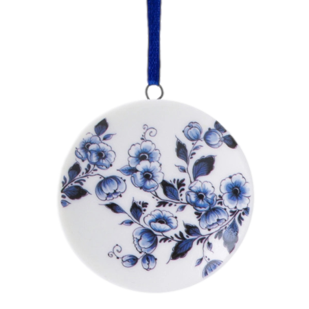 Mini Plate with Flowers Christmas Ornament 5.5cm
