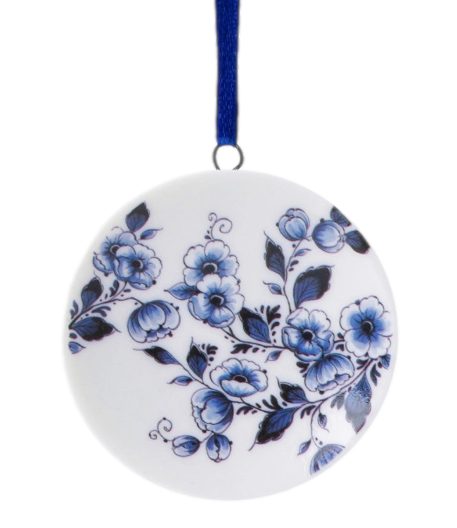 Mini Plate with Flowers Christmas Ornament 5.5cm